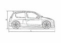 Blueprint Renault Clio Sport Hatchback 1999 A4 Photo Print