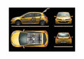 Blueprint Renault Clio Sport R27 Hatchback 2009 A4 Photo Print