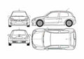 Blueprint Renault Clio Sport V6 Hatchback 2003 A4 Photo Print