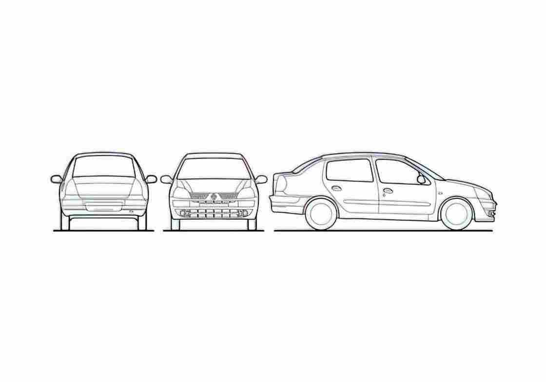 Blueprint Renault Clio Symbol Sedan 2008 A4 Photo Print