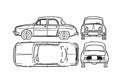 Blueprint Renault Dauphine Sedan 1960 A4 Photo Print