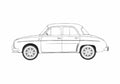 Blueprint Renault Dauphine Sedan 1962 A4 Photo Print