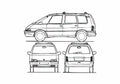 Blueprint Renault Espace II Minivan 1991 A4 Photo Print