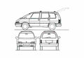 Blueprint Renault Espace II Minivan 1995 A4 Photo Print
