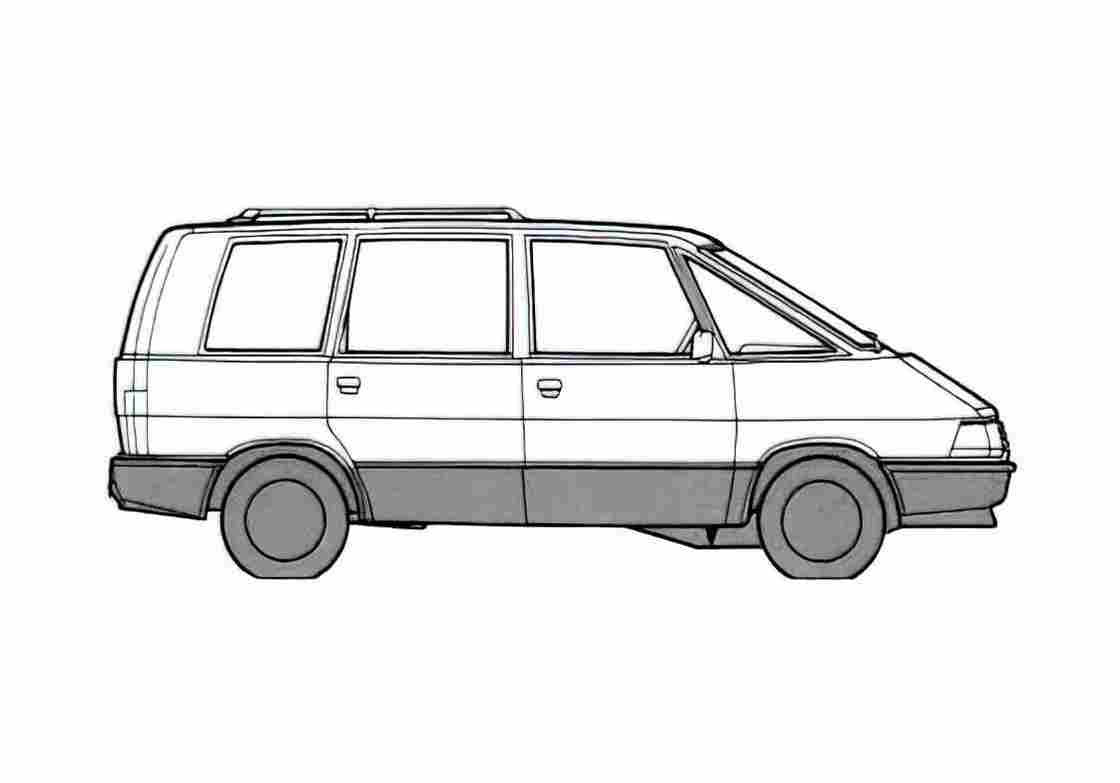 Blueprint Renault Espace SII Minivan 1991 A4 Photo Print
