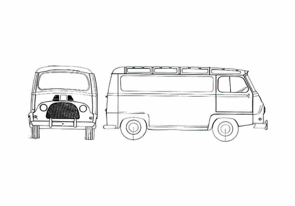 Blueprint Renault Estafette Fourgon Van 1960 A4 Photo Print