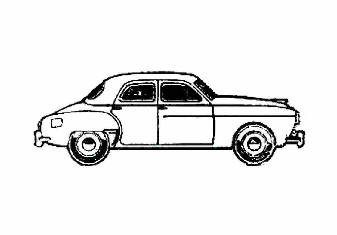 Blueprint Renault Fregate Sedan 1955 A4 Photo Print