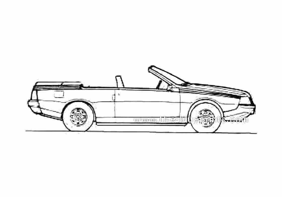 Blueprint Renault Fuego Cabriolet 1983 A4 Photo Print