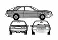 Blueprint Renault Fuego Hatchback 1980 A4 Photo Print