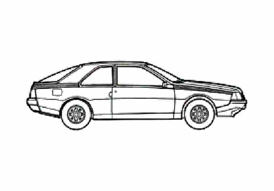 Blueprint Renault Fuego Hatchback 1981 A4 Photo Print