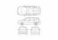 Blueprint Renault Grand Scenic Minivan 2005 A4 Photo Print