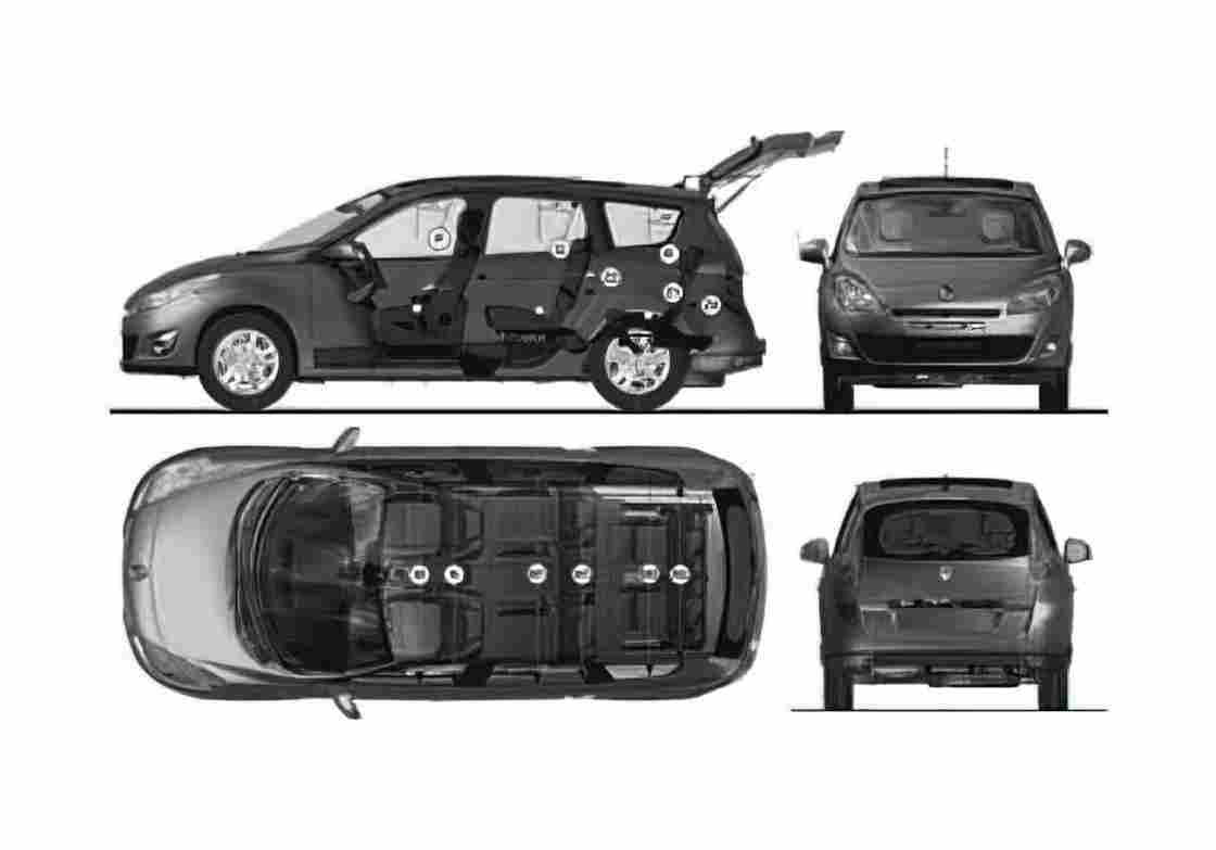 Blueprint Renault Grand Scenic Minivan 2009 A4 Photo Print