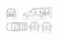Blueprint Renault Kangoo Minivan 2004 A4 Photo Print