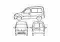 Blueprint Renault Kangoo Van 2000 A4 Photo Print