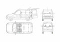 Blueprint Renault Kangoo Van 2006 A4 Photo Print