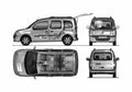 Blueprint Renault Kangoo Van 2009 A4 Photo Print