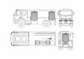 Blueprint Renault Kerax 4x4 Fire Engine Truck A4 Photo Print