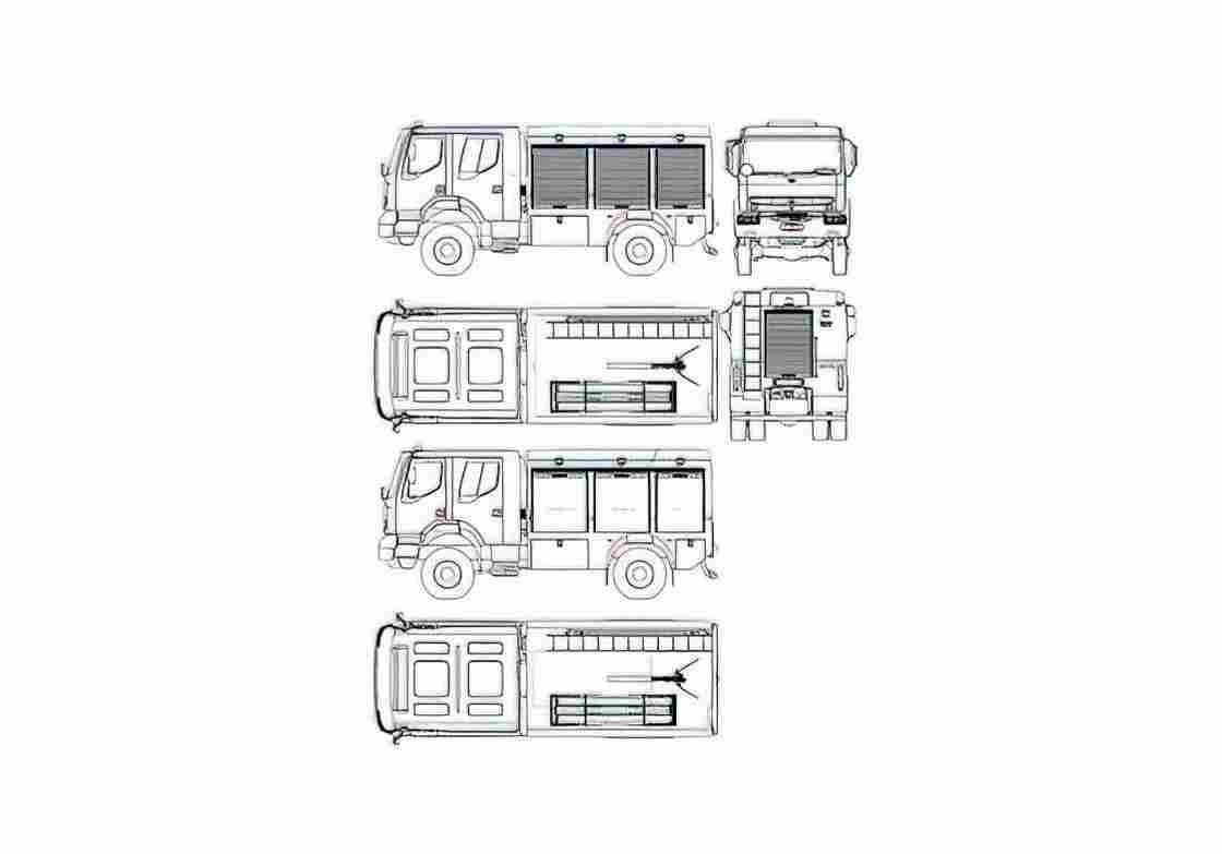 Blueprint Renault Kerax Fire Engine Truck A4 Photo Print