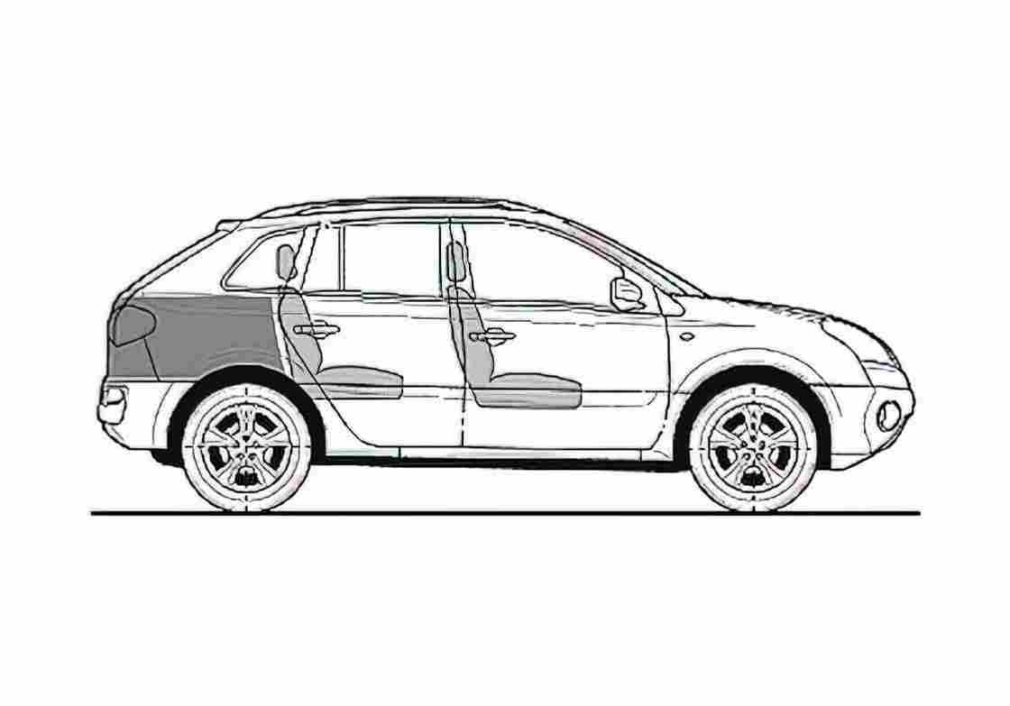 Blueprint Renault Koleos 20 DCi 175 Privilege SUV 2008 A4 Photo Print