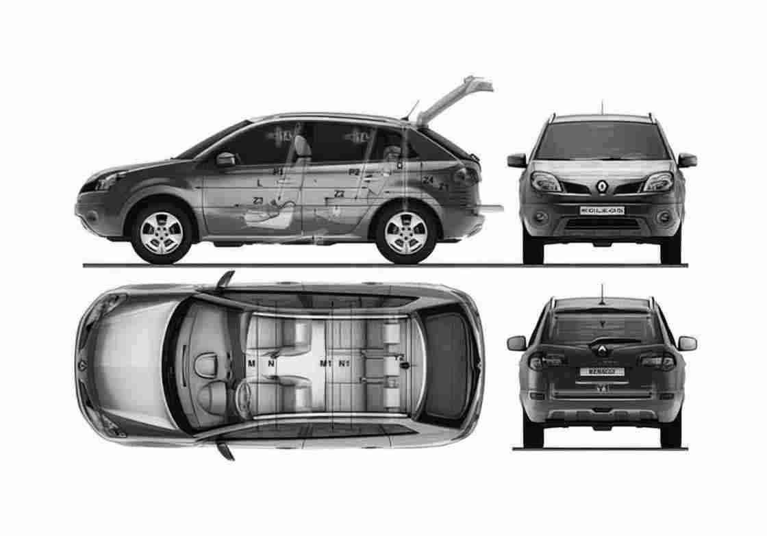 Blueprint Renault Koleos 4x4 SUV 2009 A4 Photo Print
