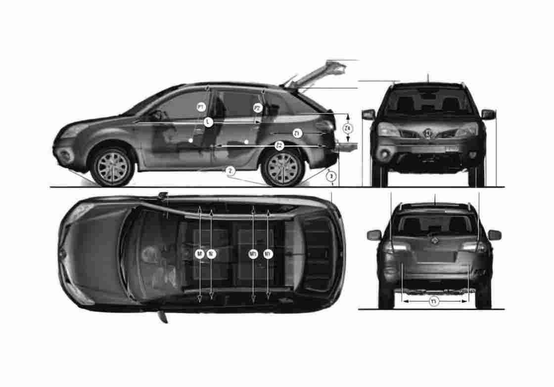 Blueprint Renault Koleos SUV 2008 A4 Photo Print
