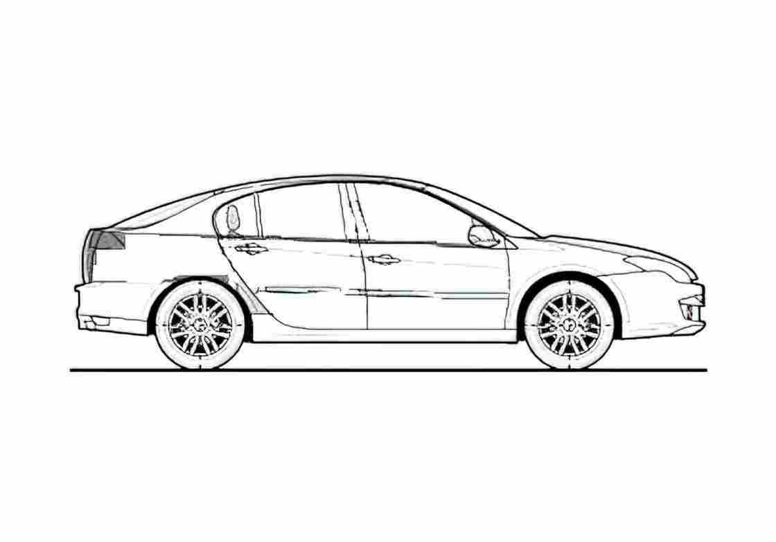 Blueprint Renault Laguna III 20DCi 150 Hatchback 2008 A4 Photo Print
