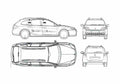 Blueprint Renault Laguna III Break Wagon 2007 A4 Photo Print