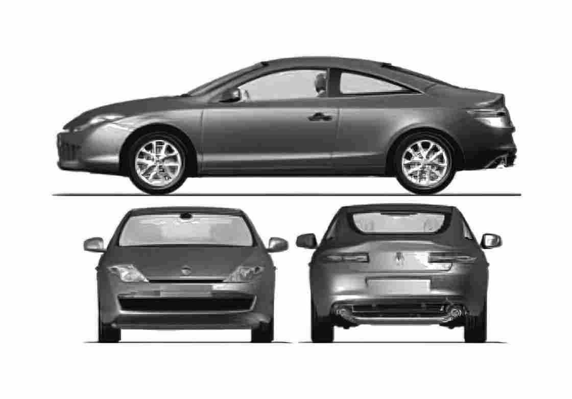 Blueprint Renault Laguna III Coupe 2009 A4 Photo Print