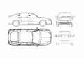Blueprint Renault Laguna III Hatchback 2007 A4 Photo Print