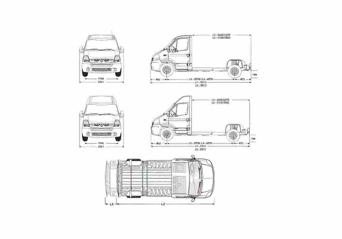 Blueprint Renault Master Cab Floors Van 2007 A4 Photo Print