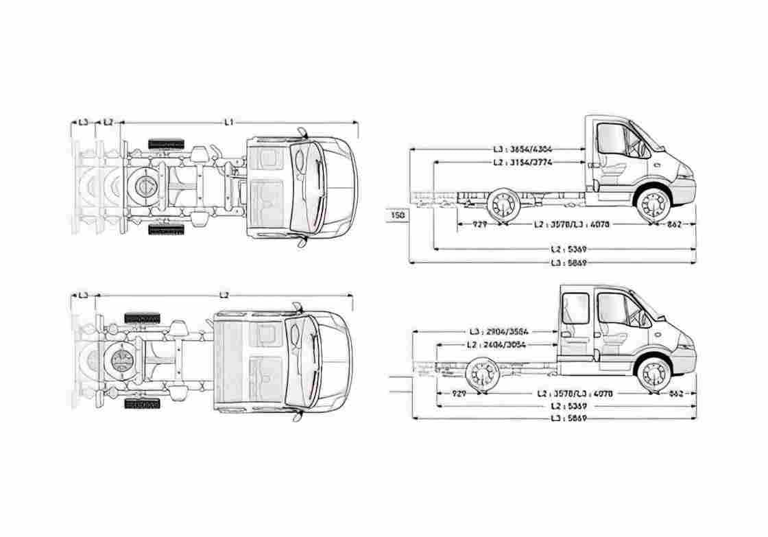 Blueprint Renault Master Truck 2007 A4 Photo Print