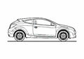 Blueprint Renault Megane 250 Cup Hatchback 2010 A4 Photo Print