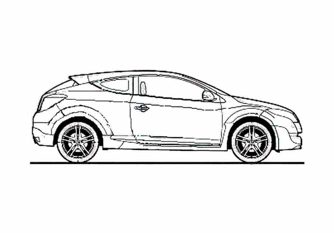 Blueprint Renault Megane 250 Cup Hatchback 2010 A4 Photo Print