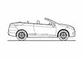 Blueprint Renault Megane CC 1.4 TCE Cabriolet 2010 A4 Photo Print