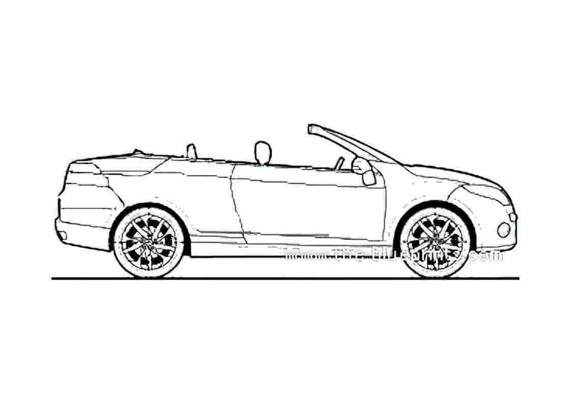 Blueprint Renault Megane CC 1.4 TCE Cabriolet 2010 A4 Photo Print