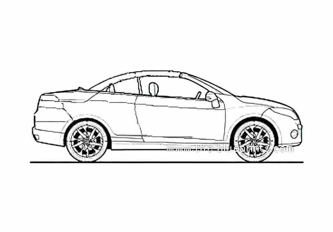 Blueprint Renault Megane CC 1.4 TCE Coupe 2010 A4 Photo Print