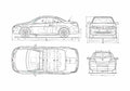 Blueprint Renault Megane CC Coupe 2007 A4 Photo Print