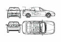Blueprint Renault Megane Cabriolet 1996 A4 Photo Print
