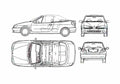 Blueprint Renault Megane Cabriolet 1998 A4 Photo Print
