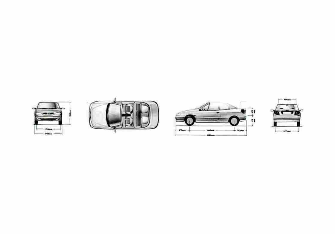 Blueprint Renault Megane Cabriolet 2000 A4 Photo Print