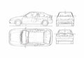 Blueprint Renault Megane Coupe 2000 A4 Photo Print