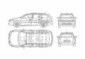 Blueprint Renault Megane Grand Tour Wagon 2006 A4 Photo Print