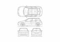 Blueprint Renault Megane Hatchback 2005 A4 Photo Print