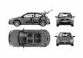 Blueprint Renault Megane II 3 door Hatchback 2005 A4 Photo Print