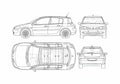 Blueprint Renault Megane II 5 door Hatchback 2006 A4 Photo Print