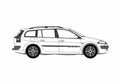 Blueprint Renault Megane II Break Wagon 2005 A4 Photo Print
