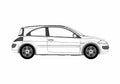 Blueprint Renault Megane II Hatchback 2005 A4 Photo Print
