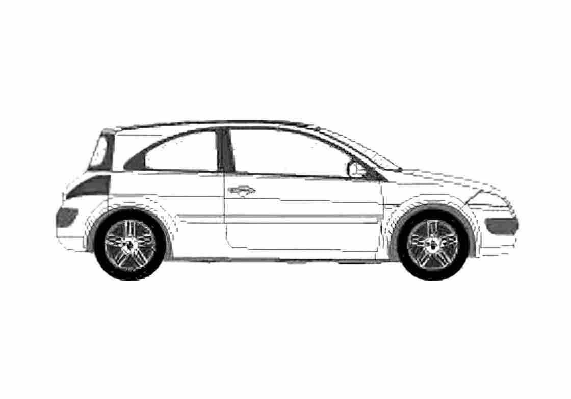 Blueprint Renault Megane II Hatchback 2005 A4 Photo Print
