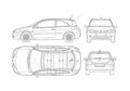 Blueprint Renault Megane II Hatchback 2006 A4 Photo Print