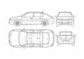 Blueprint Renault Megane II Sedan 2006 A4 Photo Print